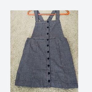 Forever 21 Plaid Bottom Down Mini Overall Dress